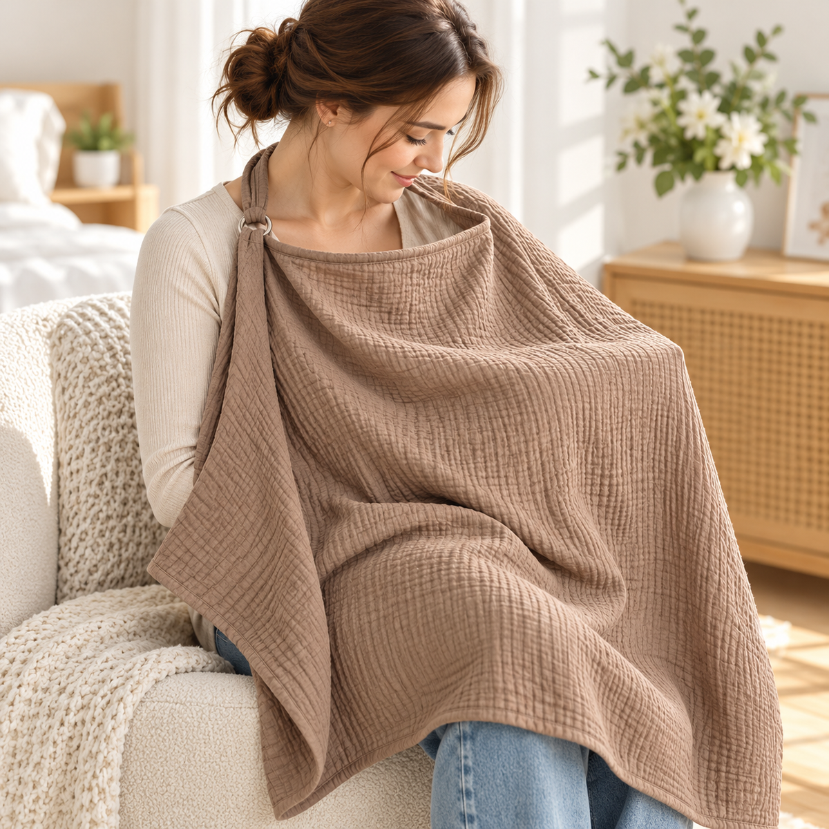 Soft Nursing Breastfeeding Shawl